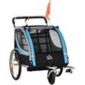 Homcom - 2 in 1 Kinderfahrradanhänger, Kinderanhänger, Fahrradanhänger mit Mesh-Tür, 360° Drehbares Vorderrad, Buggy mit Bremse, Anhänger,