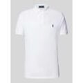 Slim Fit Poloshirt mit Label-Stitching