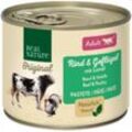 REAL NATURE Original Nassfutter Katze, Adult, Rind & Geflügel mit Leinöl 24x200 g