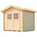 Gartenhaus WEKA "Premium28, natur", beige (naturbelassen), Fußboden im Gartenhaus, ohne Rück- und Seitenwand, ohne Dacheindeckung, Holz, Gartenhäuser