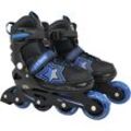 Inlineskates L.A. SPORTS "Inliner Skate Softboot Kinder Jugendliche Größenverstellung" Inlineskates_Rollschuhe_Schlittschuhe Gr. 37/41, schwarz (schwarz, blau) Kinder