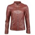 Lederjacke JCC "31024045", Damen, Gr. 36, rot (bordeaux), Obermaterial 100% Lammleder / Futter: 100% Polyester, Jacken