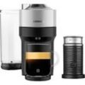 Nespresso VERTUO Pop+ Silver & Aeroccino 3 schwarz Vertuo Kaffeemaschine