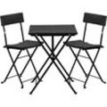 STILISTA® Bistro Set 3tlg. Polyrattan schwarz