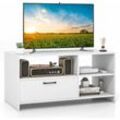 Costway - TV-Schrank, Lowboard mit Schublade & offenen Fächern, Fernsehtisch für Fernseher bis zu 50 Zoll, Fernsehschrank, TV-Regal für Wohnzimmer,