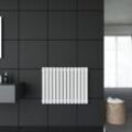 Design Paneelheizkörper Röhren 600x767mm Weiß Doppellagig Badezimmer/Wohnraum Horizontal Heizkörper Seitenanschluss Badheizkörper Radiator - Sonni