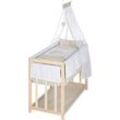 Stubenbett ROBA "4 in 1, Liebhabär, natur" Gr. Liegefläche B/L: 45cm x 90cm, kein Härtegrad, beige (natur), Baby, MDF, Schichtholz, Babybetten, zu Wiege, Elternbett oder Bank umbaubar