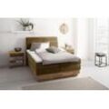 Boxspringbett OTTO PRODUCTS "Jenna", braun (bronzo), B:204cm L:216cm, Komplettbetten, Boxspringbett, ohne LED-Beleuchtung, mit zertifizierten, recycelten Bezugsstoffen