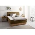 Boxspringbett OTTO PRODUCTS "Jenna", braun (bronzo), B:184cm L:216cm, Komplettbetten, Boxspringbett, ohne LED-Beleuchtung, mit zertifizierten, recycelten Bezugsstoffen