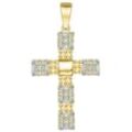 Kreuz-Anhänger FIRETTI "Schmuck Geschenk Gold 375 Halsschmuck Anhänger Halskette Kreuz" Schmuckanhänger Gr. Gelbgold 375, 1,68 g, gelb (gelbgoldfarben, weißgoldfarben, kristallweiß, kristallweiß) Damen mit Zirkonia (synth.)