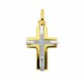 Kette ohne Anhänger ADELIA´S "333 Gold Kreuz mit Zirkonia" Halsketten goldfarben (gold) Damen Schmuckset - Set mit Halskette