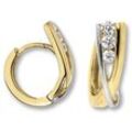 Paar Creolen ONE ELEMENT "Zirkonia Ohrringe Creolen aus 333 Gelbgold", gold, Ohrringe, Damen, Damen,mit Zirkonia, Gelbgold 333, Damen Gold Schmuck