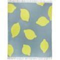 Plaid TOM TAILOR HOME "Lemon-Rain Bings" Wohndecken Gr. B/L: 150 cm x 180 cm, bunt Künstlerkollektion