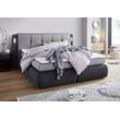 Boxspringbett COLLECTION AB "Borna", grau (anthrazit, hellgrau), B:225cm L:218cm, Komplettbetten, Boxspringbett, inklusive Bettkasten, LED-Beleuchtung und Topper