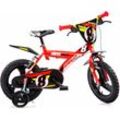 Kinderfahrrad DINO "Mountainbike 16 Zoll", rot, Fahrräder, Kinder, 28cm, 16 Zoll (40,64cm), mit Stützrädern, Frontschild und coolen Schutzblechen