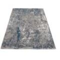 Teppich OCI DIE TEPPICHMARKE "Juwel Liray" Teppiche Gr. B/L: 160 cm x 230 cm, 20 mm, 1 St., grau (grau, petrol) Esszimmerteppiche Kurzflor, Wohnzimmer, Marmor Optik, Hoch Tief Effekt