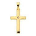 Ketten-Anhänger ADELIA´S "333 Gold Kreuz Anhänger", gold, Schmuckanhänger, Damen, mit Zirkonia, Gelbgold 333, mit Zirkonia Goldschmuck für Damen & Herren