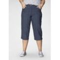 Caprihose KJBRAND "Babsie: bequemer Oberschenkel" Gr. 44, N-Gr, blau, Damen, Web, Obermaterial: 47% Baumwolle, 45% Polyester, 6% Viskose, 2% Elasthan, unifarben, Hosen, mit Strukturmuster