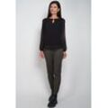 Langarmbluse SEIDEL MODEN, Damen, Gr. 36, schwarz, Jersey, Obermaterial: 94% Polyester, 6% Elasthan, leicht durchscheinend, casual, loose fit hüftbedeckend, Rundhals, Langarm elastischer Bund, Blusen, MADE IN GERMANY