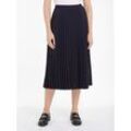 Plisseerock TOMMY HILFIGER "FLUID TWILL PLEATED MIDI SKIRT" Gr. 36, blau (desert sky) Damen Röcke Webrock mit Markenlabel