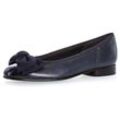 Ballerina GABOR Gr. 44, blau (dunkelblau) Damen Schuhe Flats, Kitten Heel, Festliche mit aufwendiger Schleife