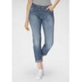 Boyfriend-Jeans PLEASE JEANS "P 78A", Damen, Gr. L/42, N-Gr, blau (1670, blu denim), Denim/Jeans, Obermaterial: 98% Baumwolle, 2% Elasthan, Abriebeffekte, casual, relaxed fit knöchellang, Jeans, Original Boyfriend-Cut