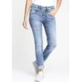 Skinny-fit-Jeans GANG "94MARISSA" Gr. 31 (40), N-Gr, blau (smooth washed), Damen, Denim/Jeans, Obermaterial: 81% Baumwolle, 17% Polyester, 2% Elasthan, unifarben, Jeans, mit modischer V-Passe vorn & hinten