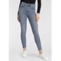 Skinny-fit-Jeans LEVI'S "721 High rise skinny" Gr. 29, Länge 28, blau (blau used, denim), Damen, Obermaterial: 85% Baumwolle, 7% Lyocell, 6% Elastomultiester, 2% Elasthan, Jeans, mit hohem Bund