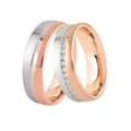 Trauring DOOSTI "Schmuck Geschenk Silber 925 Ehering Partnerring LIEBE" Fingerringe Gr. 52, mit Zirkonia, Silber 925 (Sterlingsilber), 6 mm, rosegold (roségoldfarben, silberfarben, kristallweiß) Trauringe wahlweise mit oder ohne Zirkonia