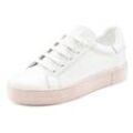 Sneaker ELBSAND Gr. 36, weiß (weiß, rosé) Damen Schuhe Halbschuh Skaterschuh Sneaker low Schnürhalbschuh, Freizeitschuh, Leder, weiches Frottee-Innenfutter