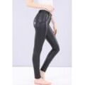 Jeggings FREDDY "WRUP Superskinny" Gr. L (40), N-Gr, schwarz (black) Damen Hosen in Leder-Optik