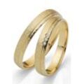 Trauring FIRETTI "Schmuck Geschenk Gold 750 Hochzeit Ehering "LIEBE"" Gr. 50, gold (gelbgoldfarben), Fingerringe, 50, 0,015 ct SI = kleine Einschlüsse mit Brillanten, Gelbgold 375, 3,5mm, Made in Germany, wahlweise mit oder ohne Brillanten