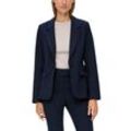 Kurzblazer S.OLIVER BLACK LABEL Gr. 40, blau, Damen, Obermaterial: 47% Polyester, 47% Viskose, 6% Elasthan, unifarben, Blazer, mit Pattentaschen vorne