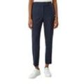 7/8-Hose S.OLIVER BLACK LABEL, Damen, Gr. 34, N-Gr, blau, Web, Obermaterial: 47% Polyester, 47% Viskose, 6% Elasthan, unifarben, elegant, slim fit knöchelfrei, Hosen, mit asymmetrischem Hakenverschluss