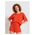 LSCN BY LASCANA Shorty orange Gr. 32/34 für Damen. Mit Rundhals. Oversize