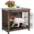 Maxxpet - Hundekäfig aus Holz 69x51x60 cm - Hundehaus - Haustierkäfig - Gitterbox Hund - Hundebox mit 2 Türen - Moderne Hundehütte Indoor - Braun