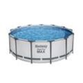 Steel Pro MAX™ Frame Pool Komplett-Set mit Filterpumpe Ø 396 x 122 cm, lichtgrau, rund