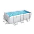 Power Steel™ Frame Pool-Set mit Filterpumpe 412 x 201 x 122 cm , lichtgrau, eckig