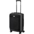 TITAN Reisekoffer LITRON Kabinentrolley mit Vortasche 55 cm 4 Rollen 42 l - Schwarz