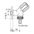 Schell Comfort RV Geräteschrägsitzventil, DN 15 G 1/2", Chrom 033860699