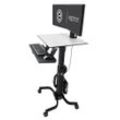 Ergotron WorkFit-C Dual mobiler Steh-Sitz Arbeitsplatz mit CF-Technologie für Bildschirme bis 60,96cm (24")