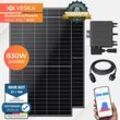 Balkonkraftwerk 830 W / 800 W Photovoltaik Solaranlage Steckerfertig WIFI Smarte Mini-PV Anlage 800 Watt, Schwarz