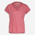 Rosafarbenes T-Shirt mit V-Ausschnitt
