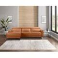 Ecksofa PLACES OF STYLE "Lund, L-Form, 261cm", braun (cognac), B:261cm H:97cm T:179cm, Echtleder 100% Echtleder, Kunstleder 100% Polyurethan, Sofas, mit man. o. elektr. Relaxfunktion und USB/ Kopfteilverstellg