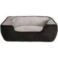 Lionto 2-in-1 Hundebett Hundekissen Hundekörbchen Hundesofa Größe m 80x60 cm schwarz/grau