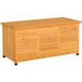 Outsunny - Gartenbox, Kissenbox, Aufbewahrungsbox, Aufbewahrungsbox, Gartentruhe, wetterbeständig, Massivholz, 127 x 56 x 60 cm Gelb