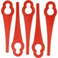 Vhbw - 5x Ersatz-Messer kompatibel mit cmi C-Art-10.8/17 Rasentrimmer - Ersatzklinge Rot, Nylon / Kunststoff