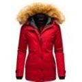 Winterjacke NAVAHOO "Laura" Gr. S (36), rot Damen Jacken Lange edler Parka mit Kunstfell-Kapuze