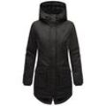 Parka NAVAHOO "Brinjaa" Gr. M (38), schwarz, Damen, Obermaterial: 65% Polyester, 35% Baumwolle, Futter: 100% Polyester, Wattierung: 100% Polyester, Ärmelfutter: 100% Polyester, Jacken, Modischer Winter Kurzmantel mit zahlreichen Taschen