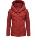 Anorak RAGWEAR "Natesa Intl." Gr. M (38), rot Damen Jacken stylische Winterjacke mit V-Steppung und Kapuze